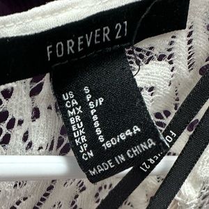 Forever 21 White Sheer Summer Dress Lace  Size Small